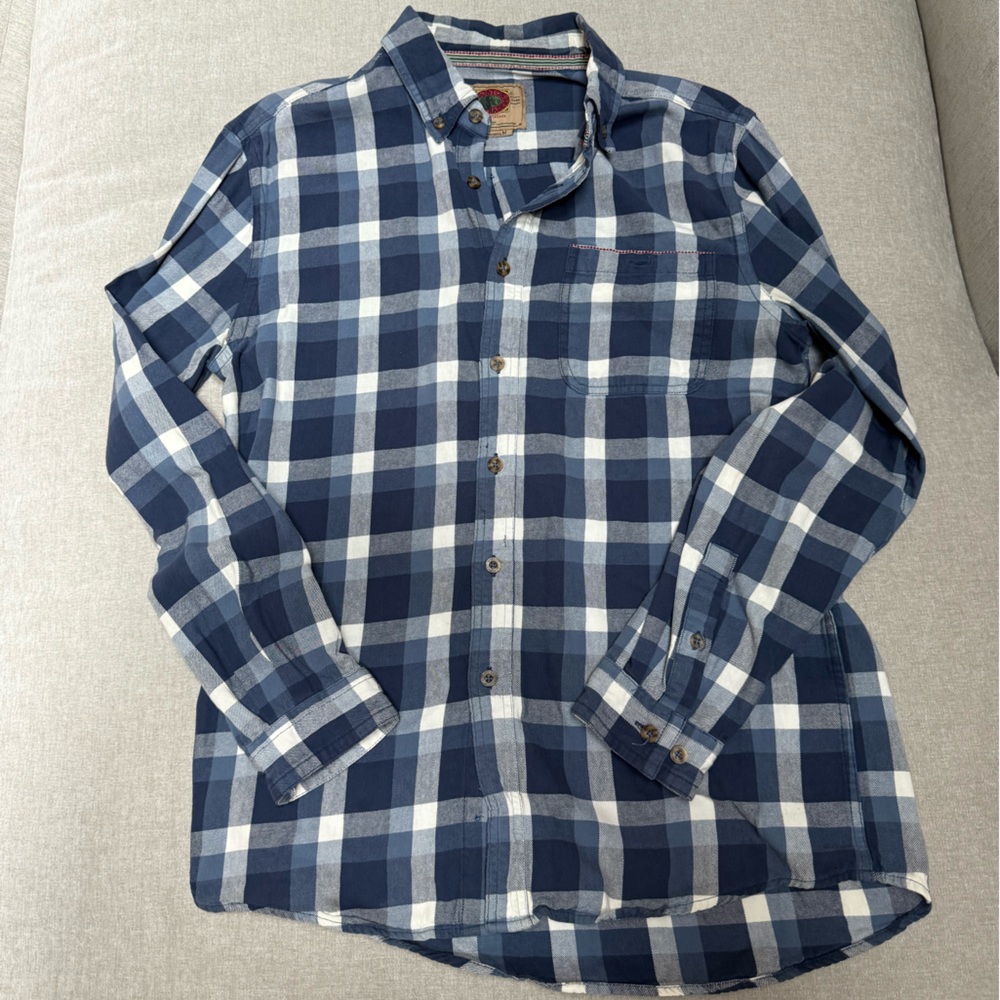 Boston Traders Navy and White Plaid Shirt